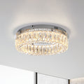 LED taklampe Kulunka krystallglass krom dimbar Ø40 cm forfra
