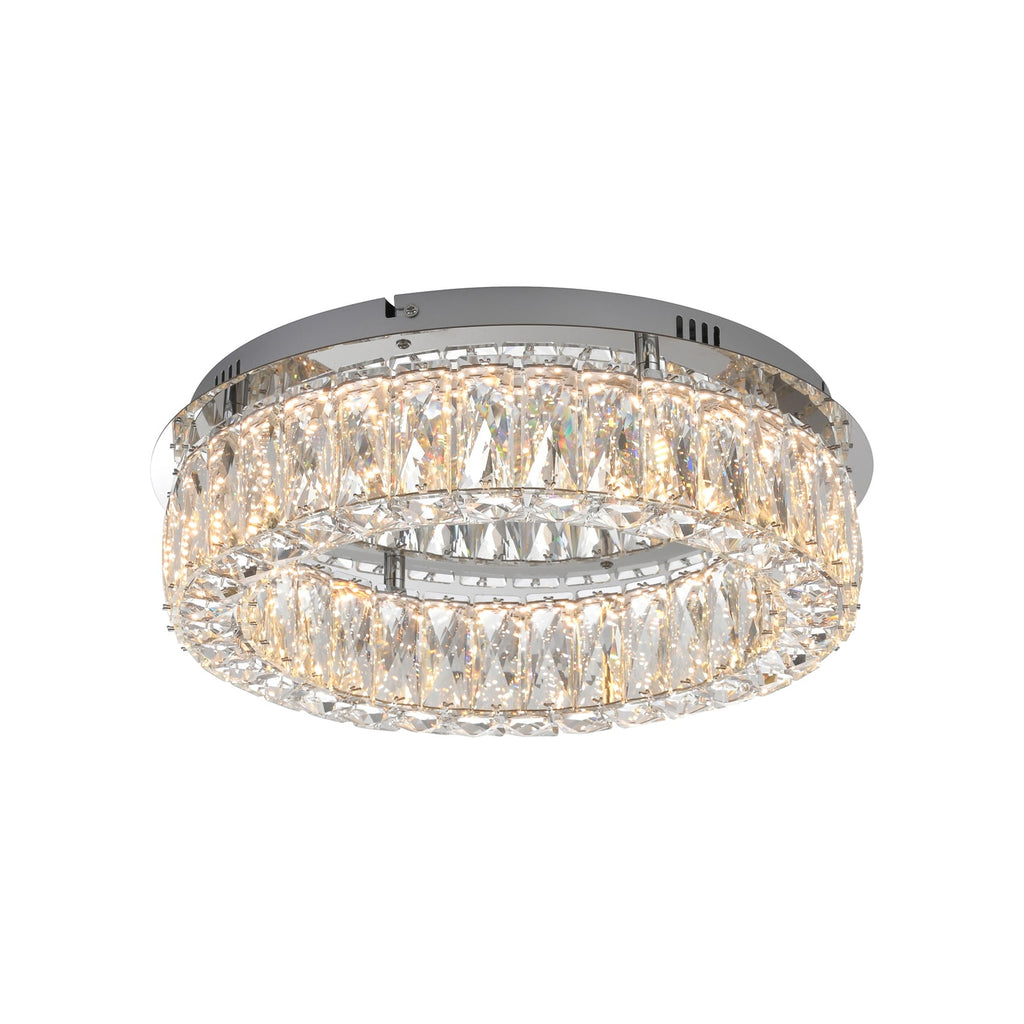 Detalj av LED taklampe Kulunka krystallglass krom dimbar Ø40 cm