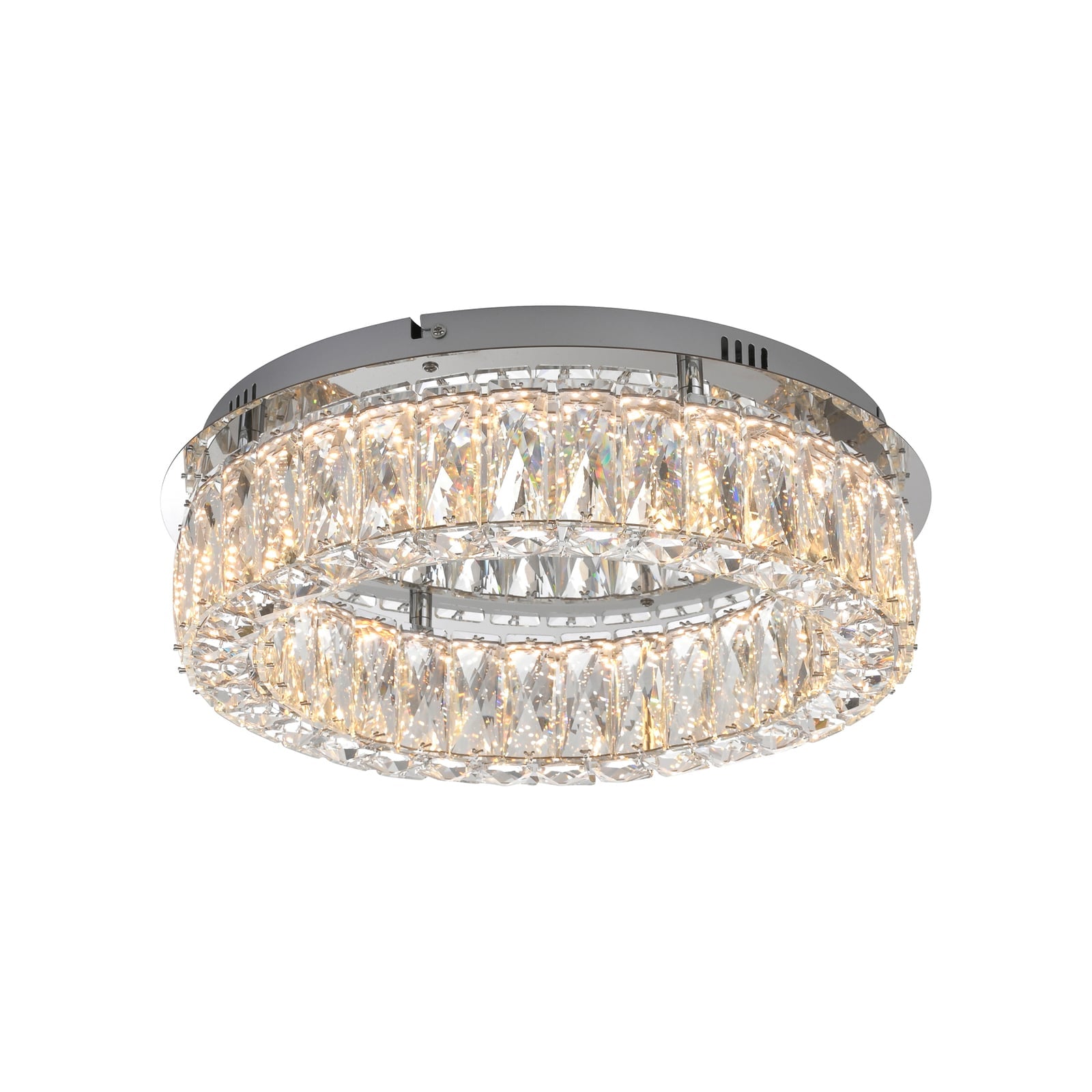 Detalj av LED taklampe Kulunka krystallglass krom dimbar Ø40 cm