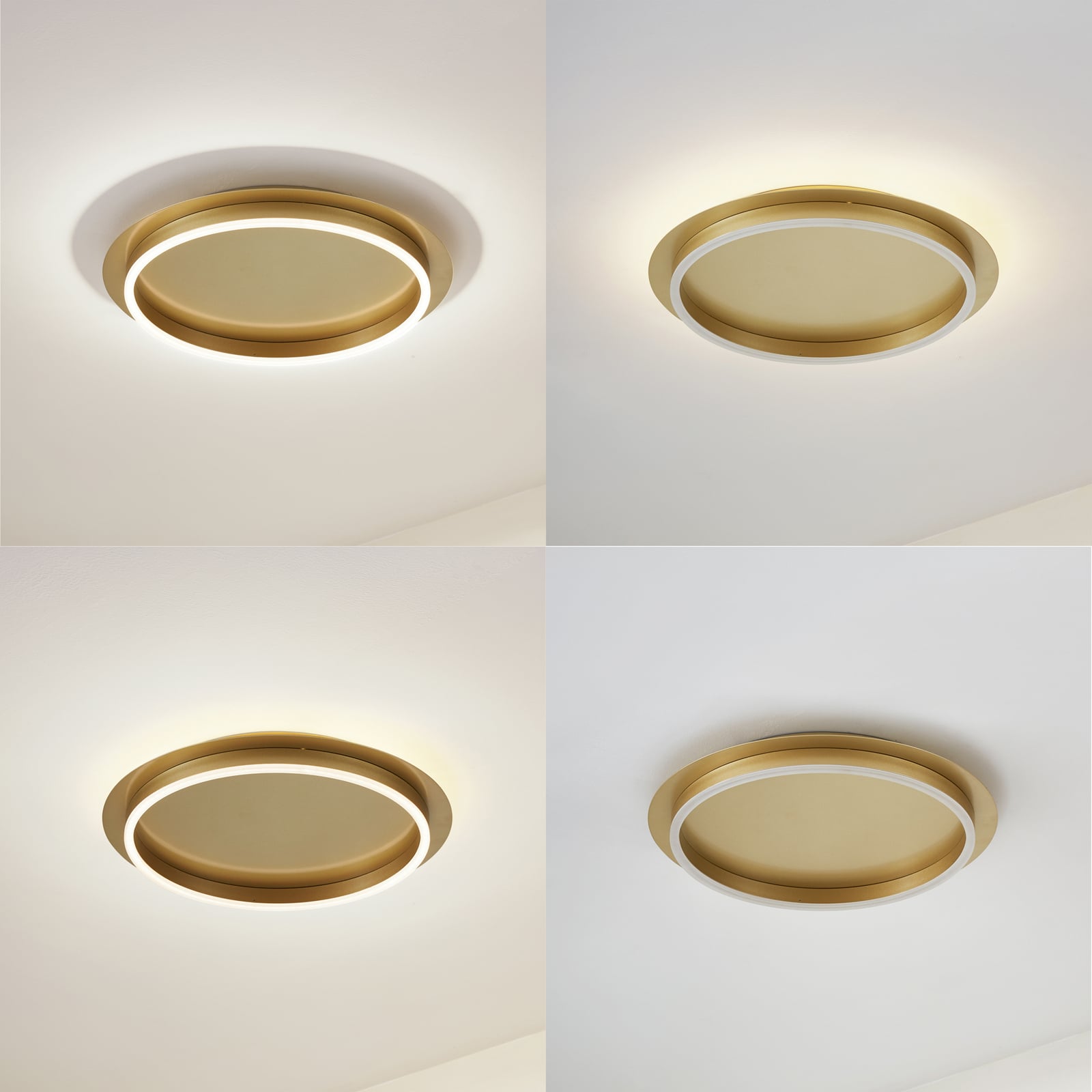 LED taklampe Kunis akryl gull Ø46 cm detalj av materiale
