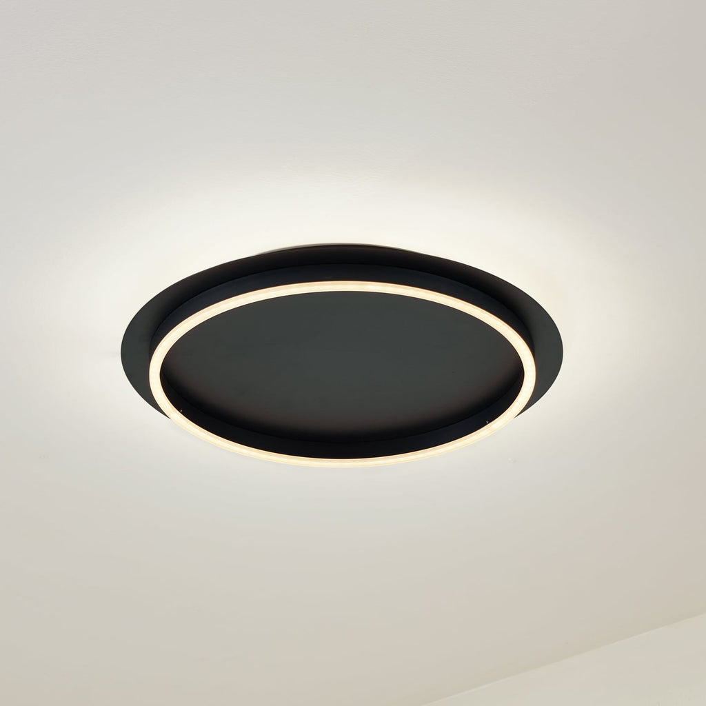 LED taklampe Kunis akryl svart Ø46 cm forfra