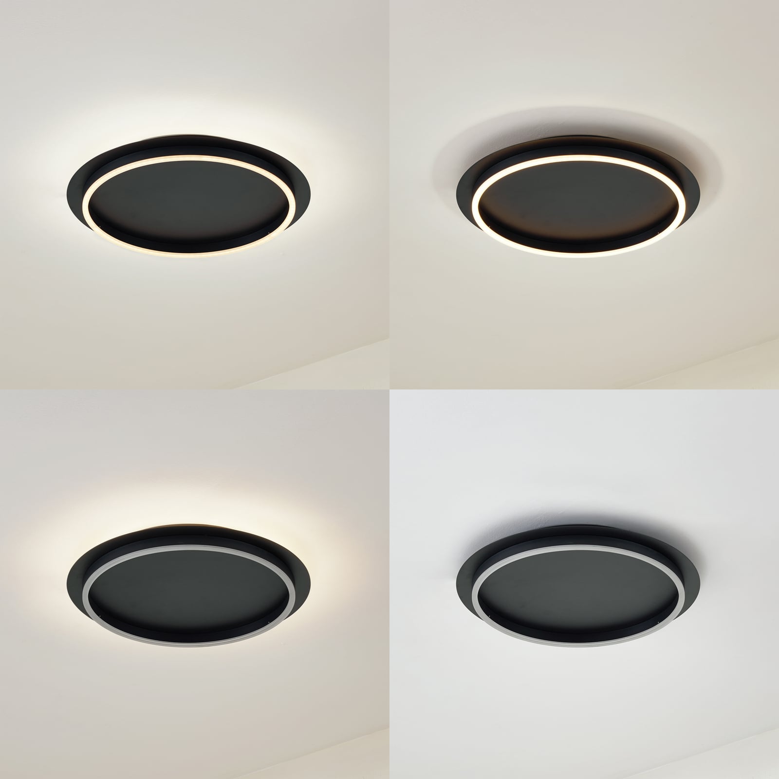 LED taklampe Kunis akryl svart Ø46 cm detalj