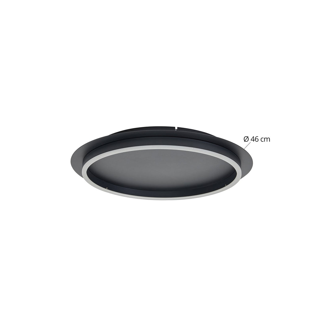 LED taklampe Kunis akryl svart Ø46 cm nærbilde