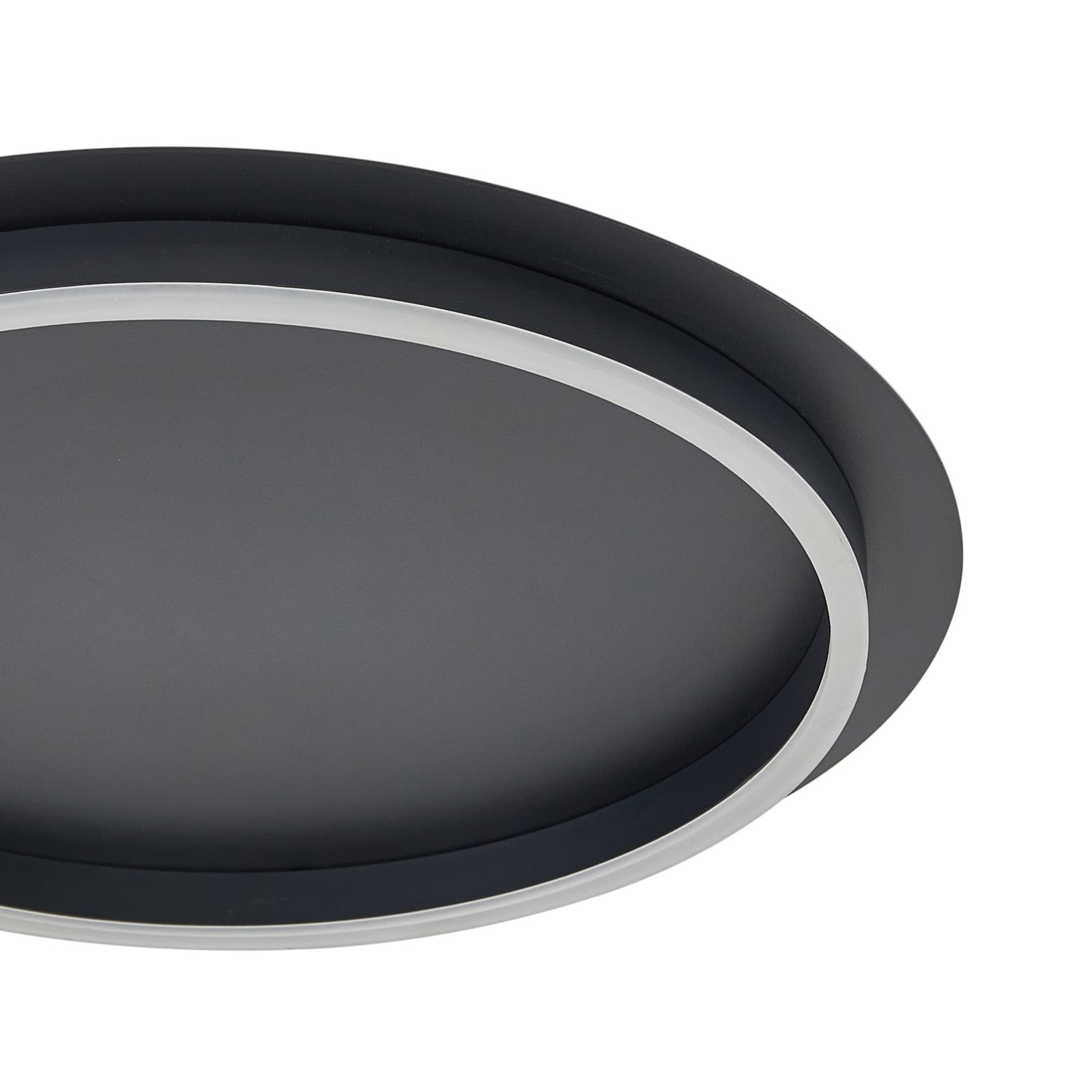 LED taklampe Kunis akryl svart Ø46 cm side