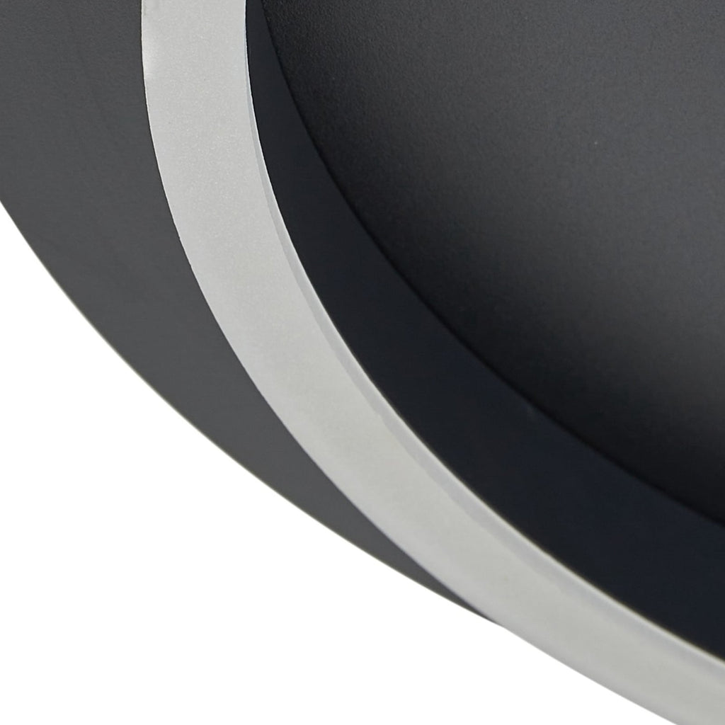 LED taklampe Kunis akryl svart Ø46 cm lyser opp rom