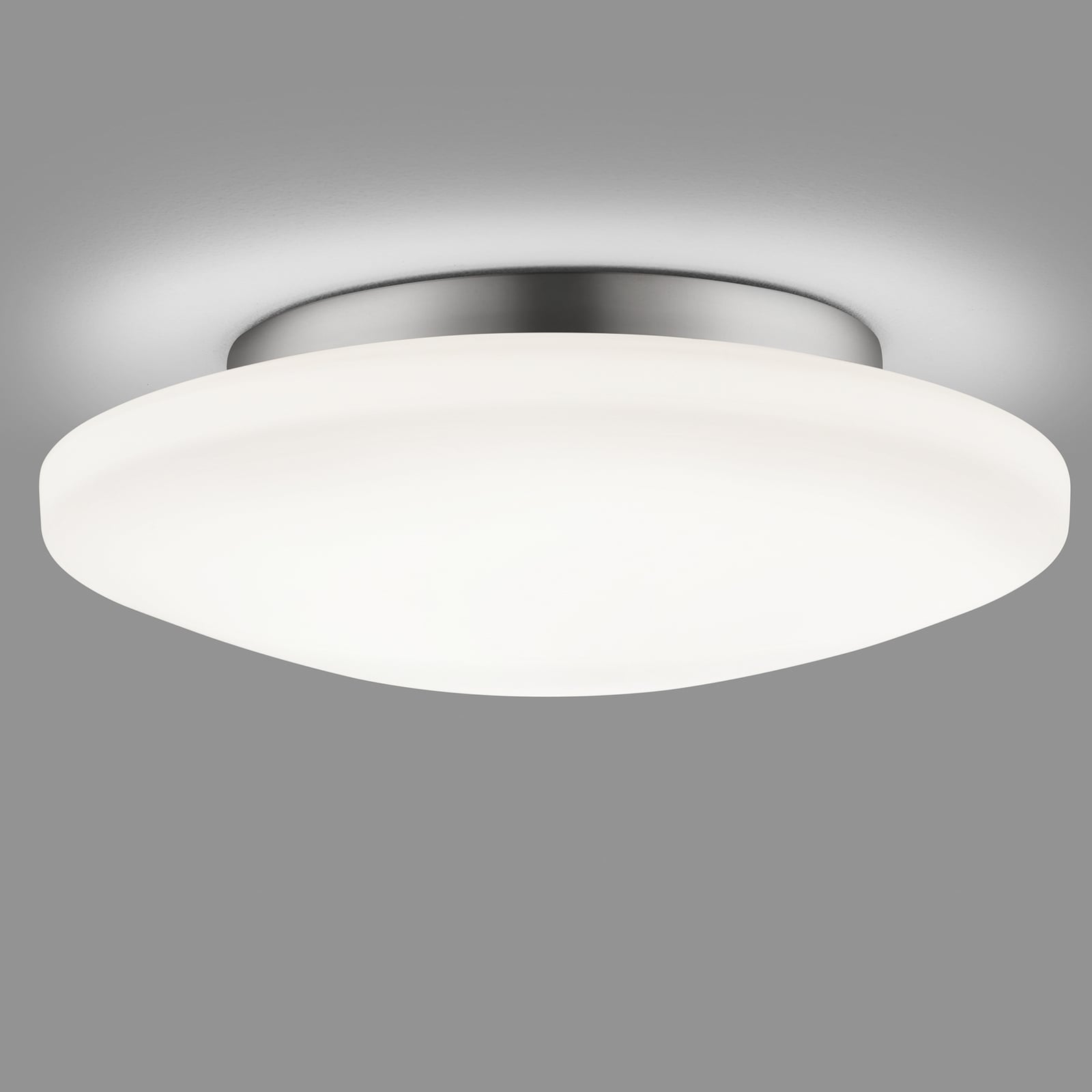 LED taklampe Kymo hvit/krom stål og glass detalj
