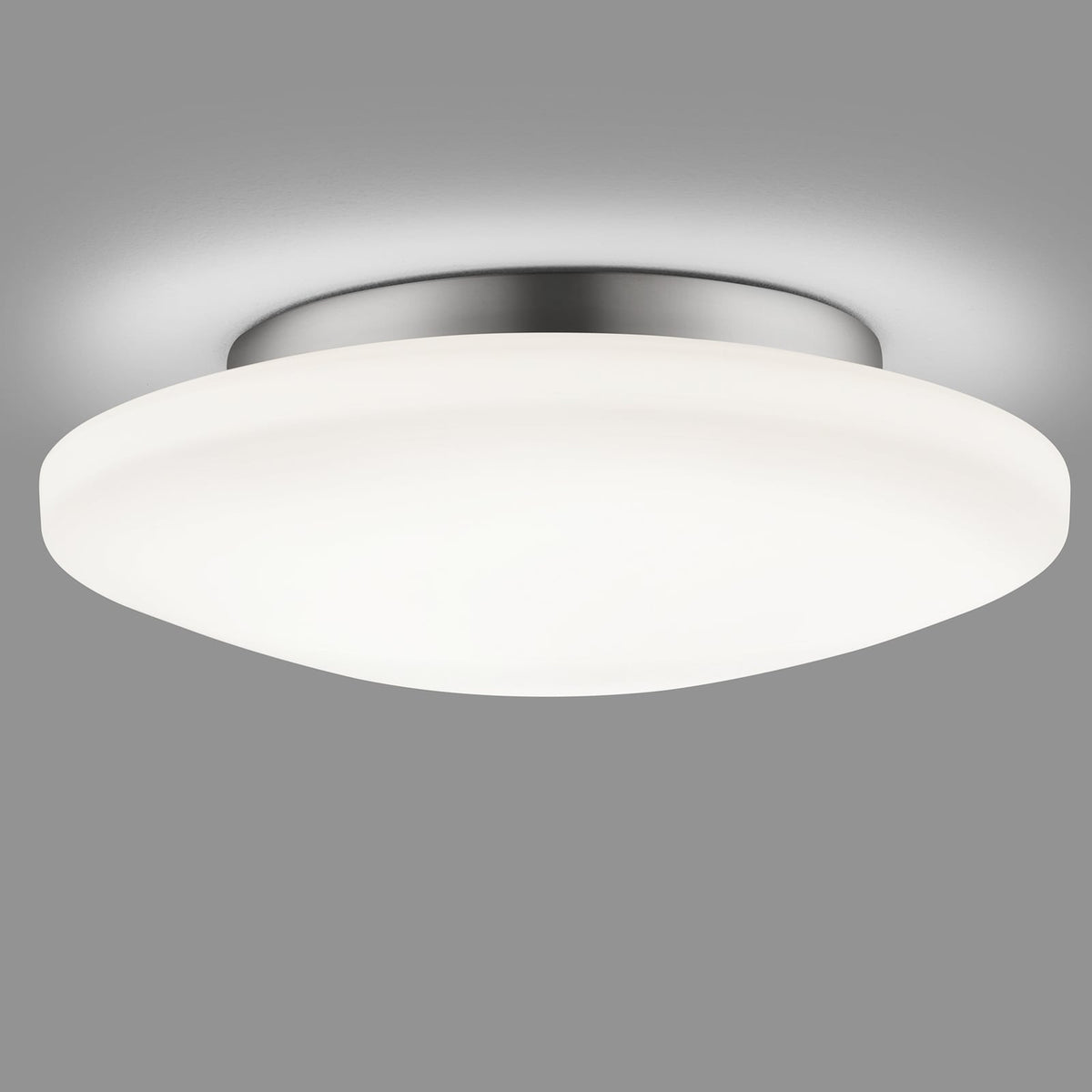 LED taklampe Kymo hvit/krom stål og glass detalj