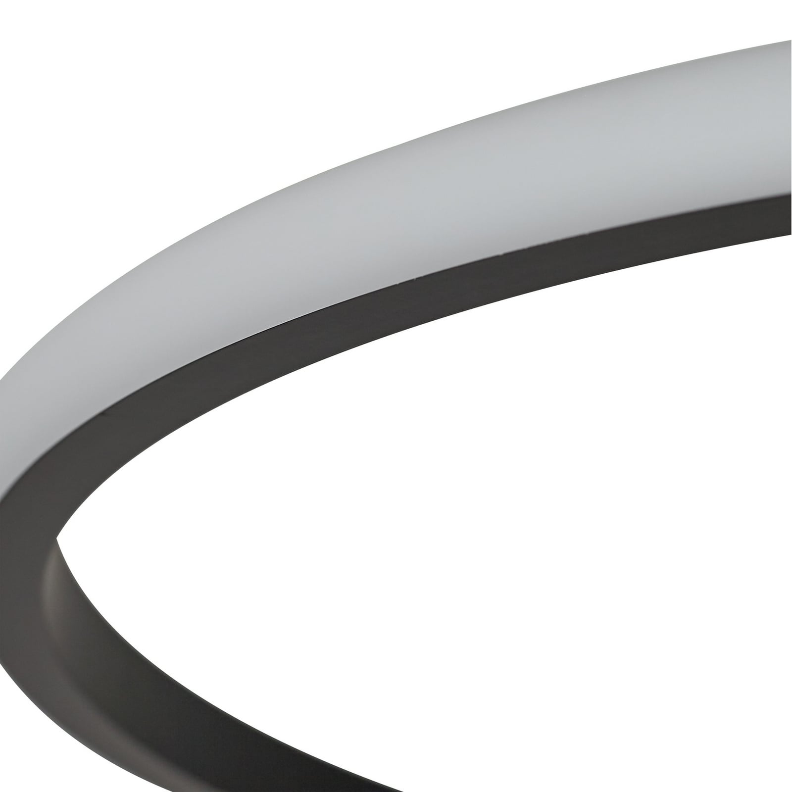 LED taklampe Kyron dimbar svart aluminium Ø45 cm sett fra siden