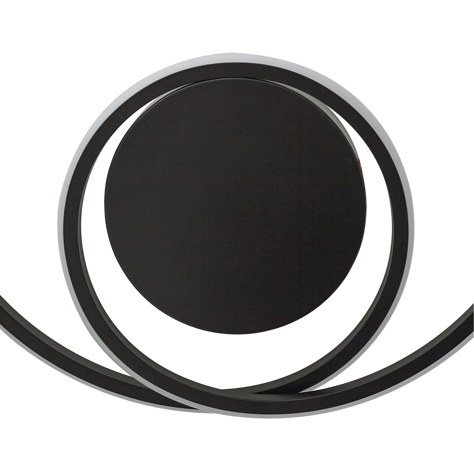 LED taklampe Kyron dimbar svart aluminium Ø45 cm monteringsdetalj