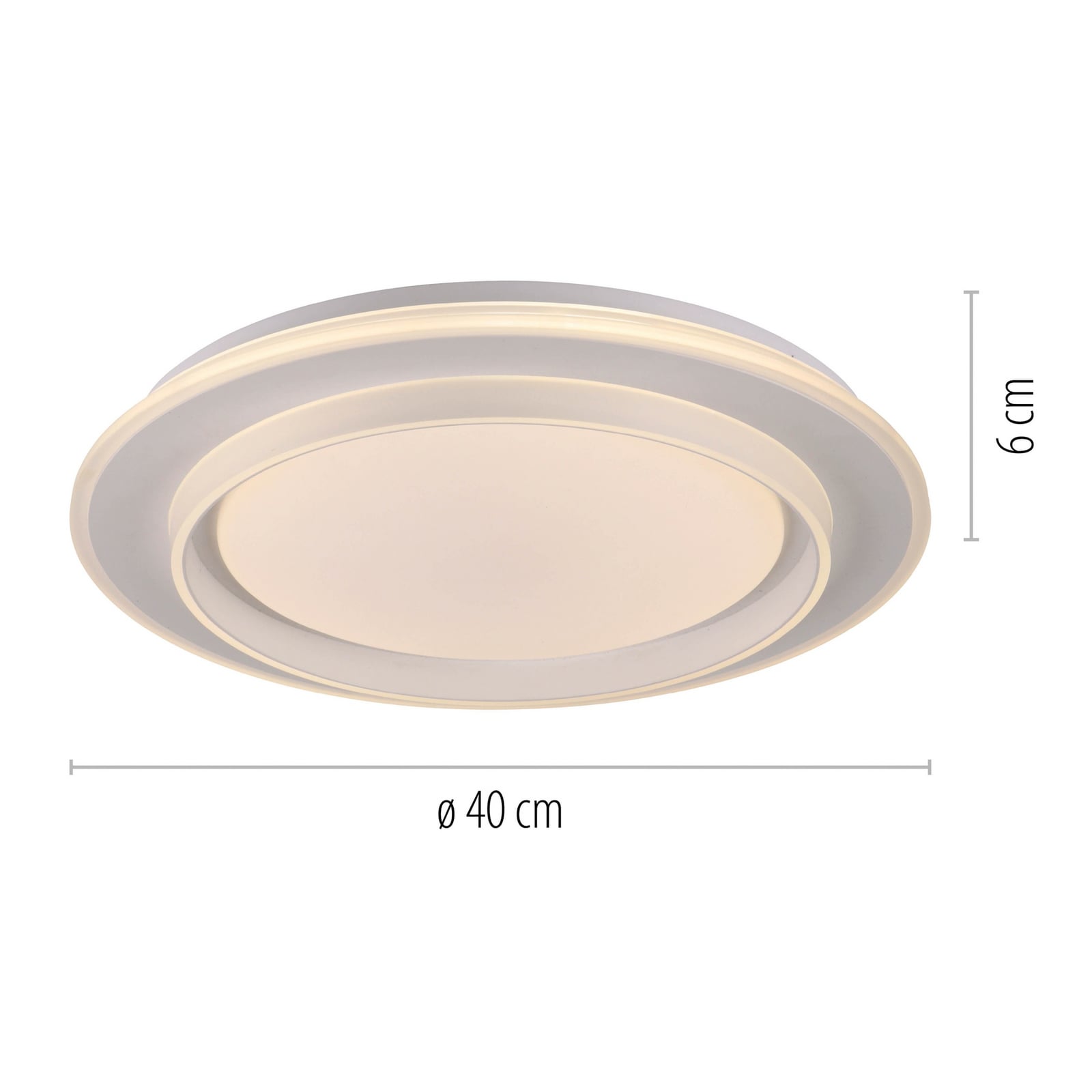 LED taklampe Lago dimbar hvit Ø40 cm CCT fjernkontroll detalj