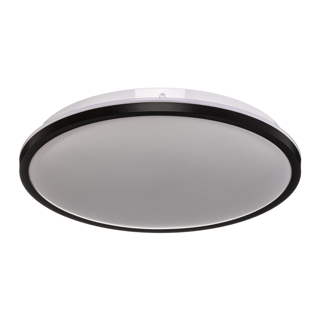 Montert LED taklampe Lana med baklyseffekt svart Ø28 cm i rom