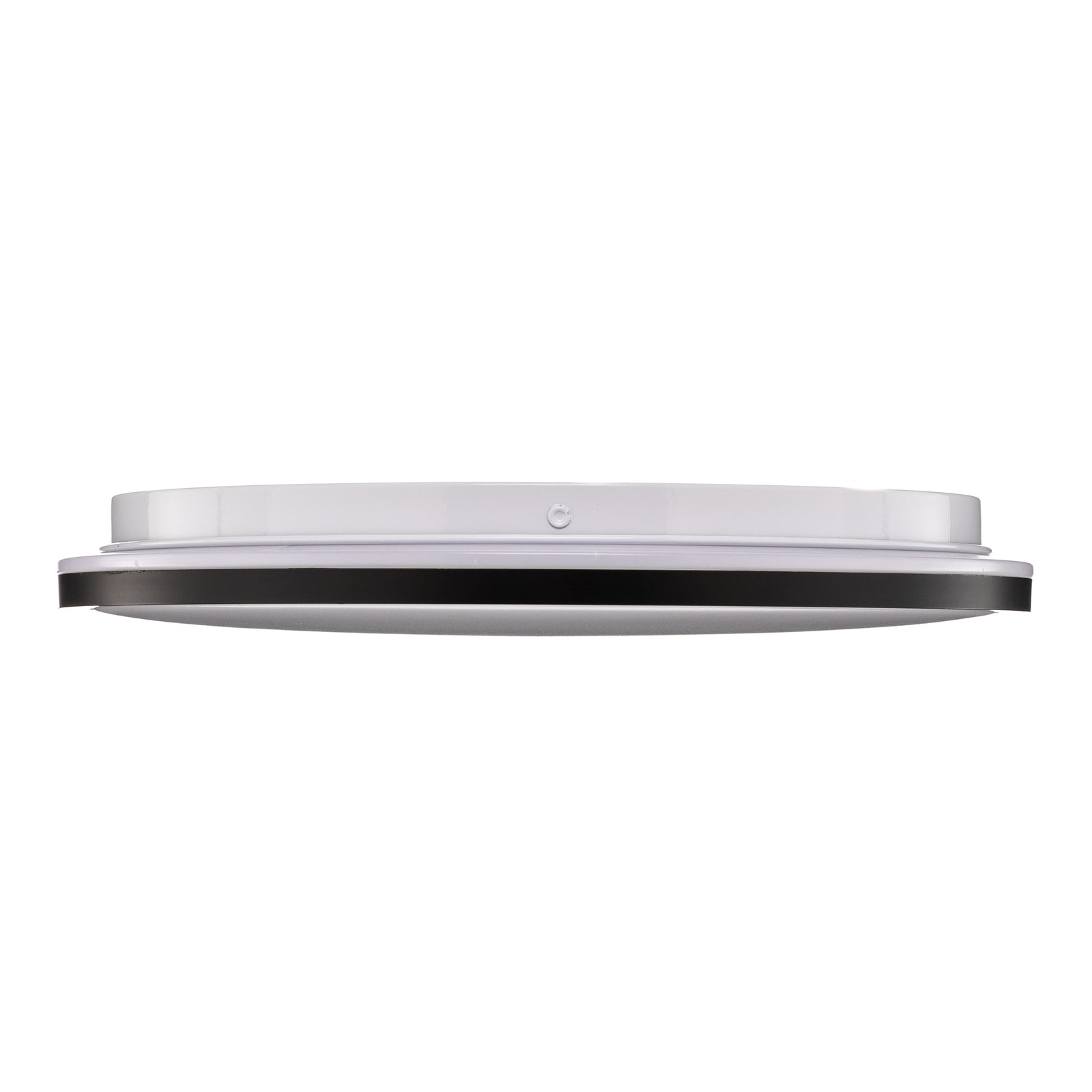 LED taklampe Lana med baklyseffekt svart Ø28 cm sett fra siden
