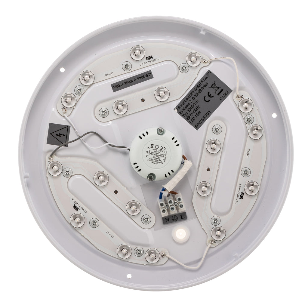 LED taklampe Lana med baklyseffekt svart Ø28 cm monteringsdetalj