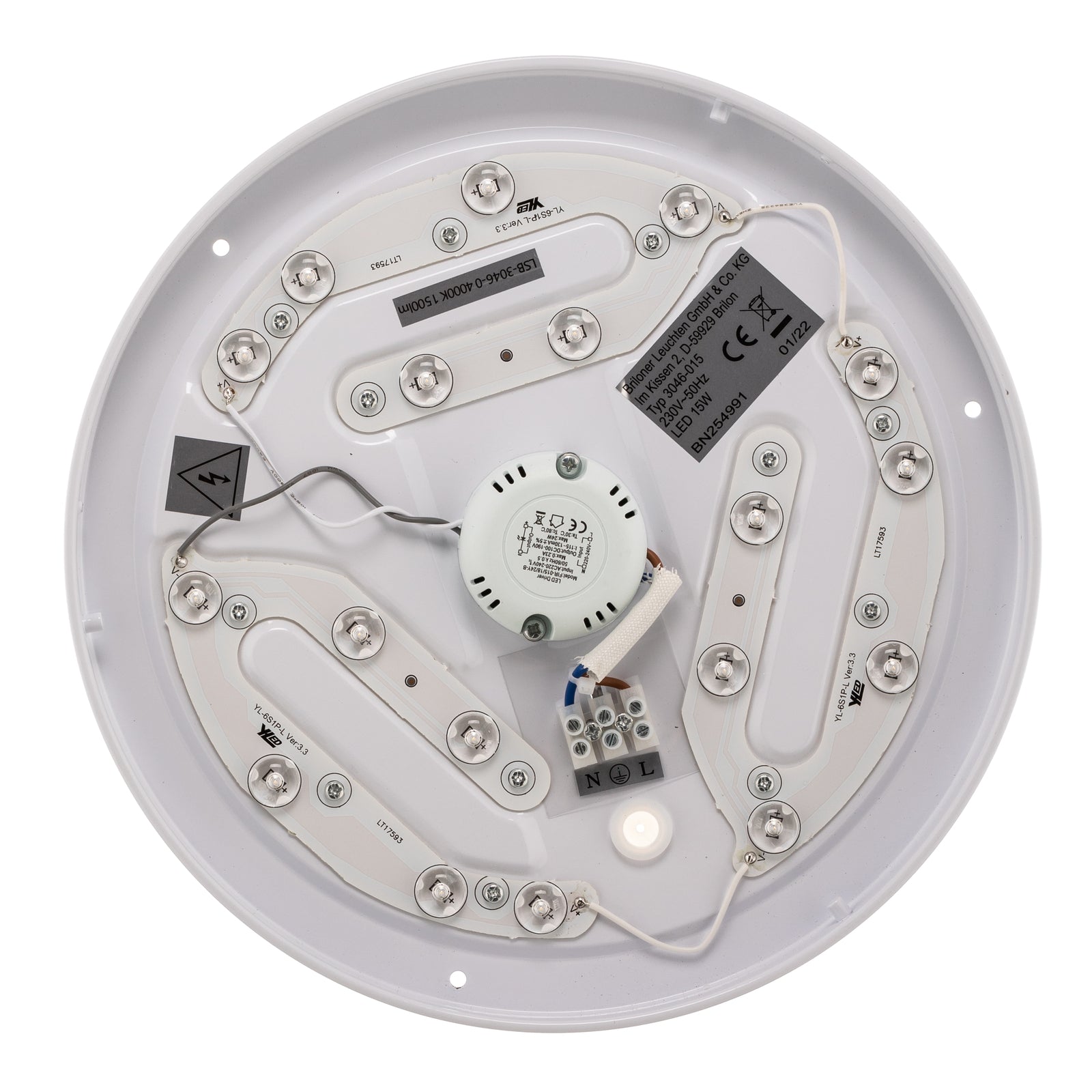 LED taklampe Lana med baklyseffekt svart Ø28 cm monteringsdetalj