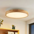 LED taklampe Lanira eik/akryl dimbar CCT Ø60 cm forfra