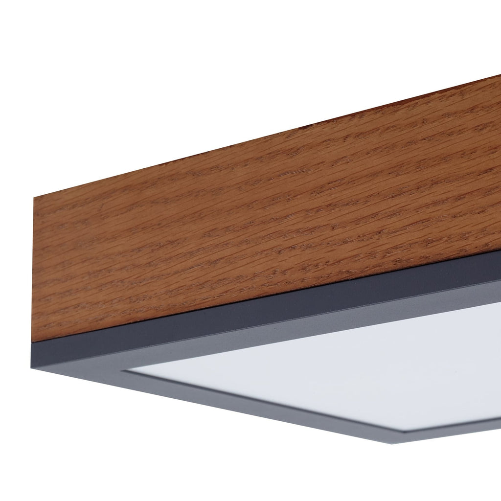 LED taklampe Laviona grafitt/tre 80x20 cm sideprofil