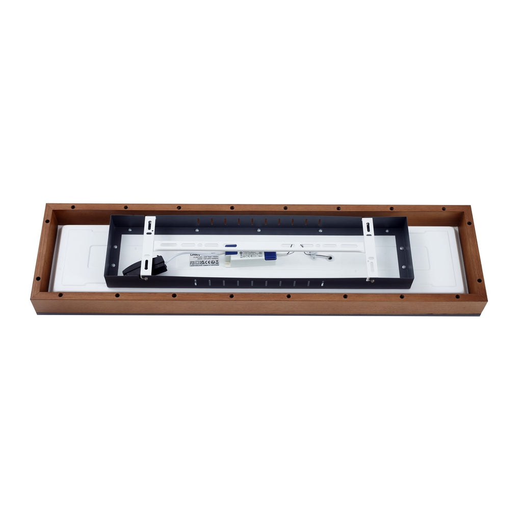 LED taklampe Laviona grafitt/tre 80x20 cm med varm hvitt lys