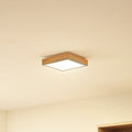LED taklampe Laviona kvadratisk grafitt/tre 30x30 cm 9W forfra