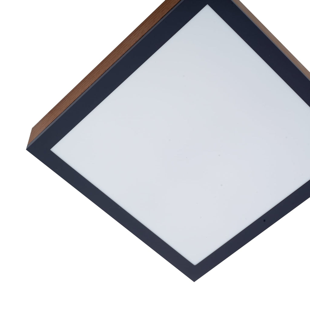LED taklampe Laviona kvadratisk grafitt/tre 30x30 cm 9W sett fra siden