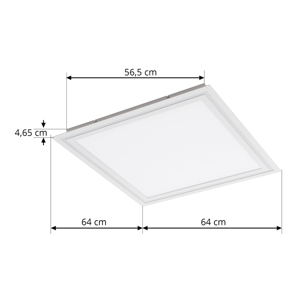 Nærbilde av LED taklampe Leicy dimbar hvit 64 cm RGB CCT fjernkontroll