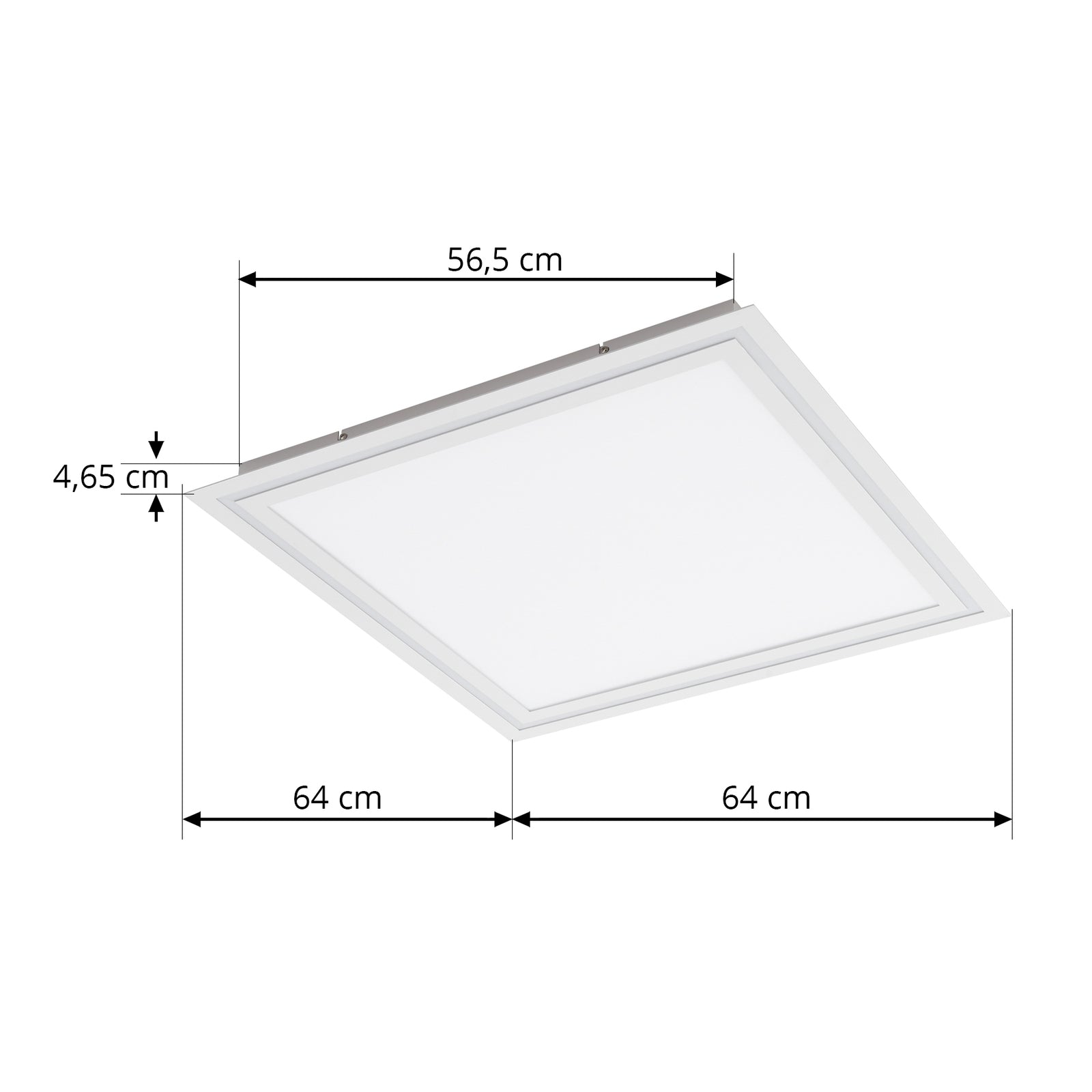 Nærbilde av LED taklampe Leicy dimbar hvit 64 cm RGB CCT fjernkontroll