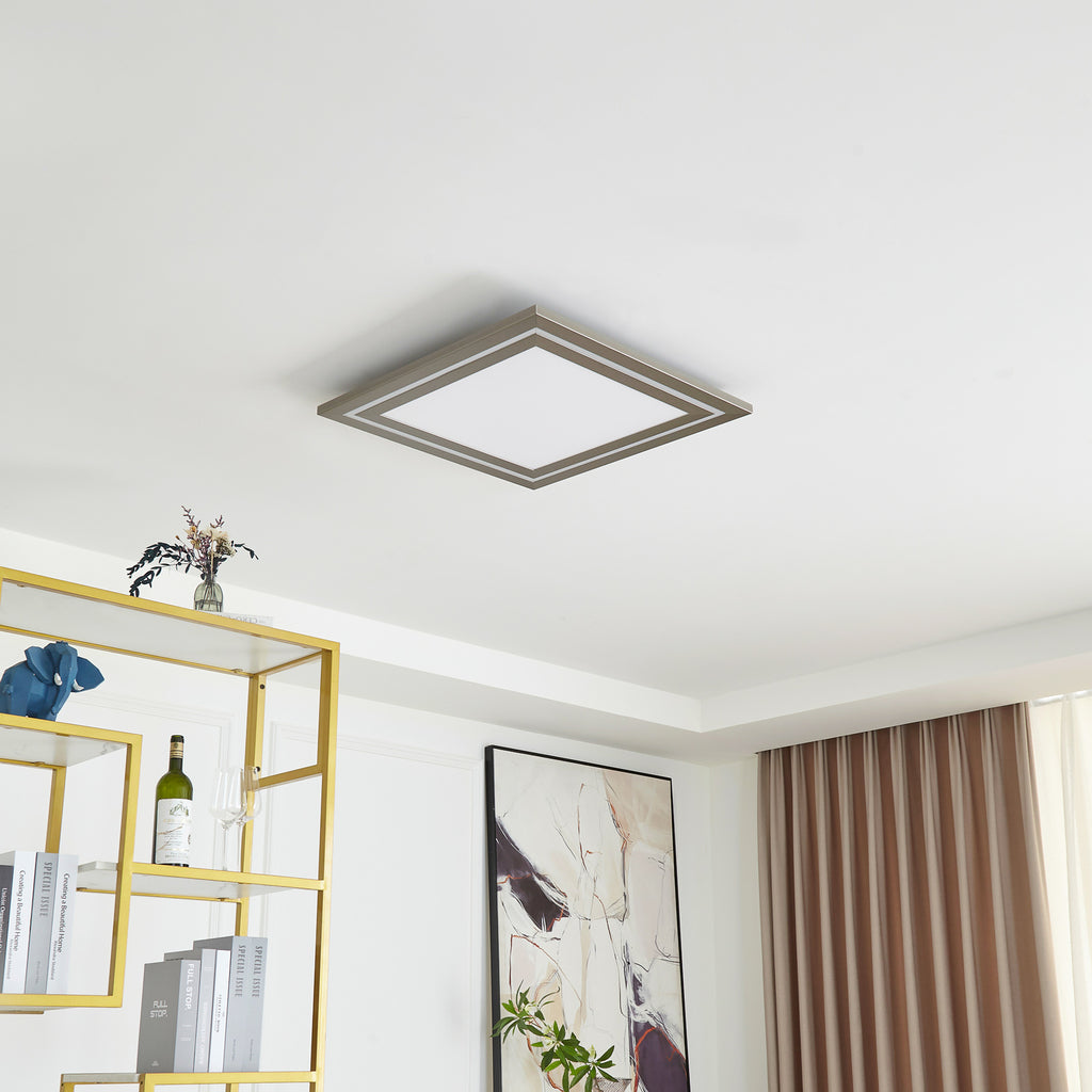 LED taklampe Leicy dimbar nikkel 60x60 cm RGB CCT detalj