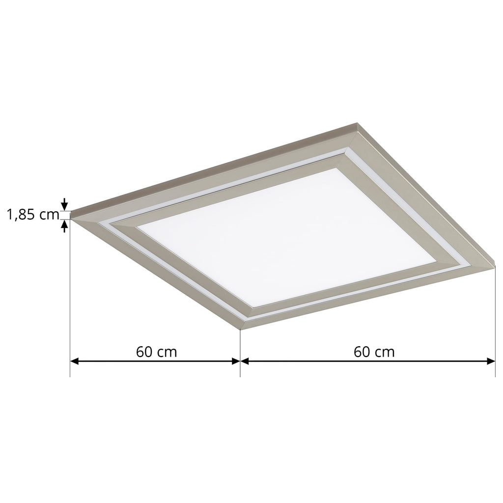 LED taklampe Leicy dimbar nikkel 60x60 cm RGB CCT nærbilde