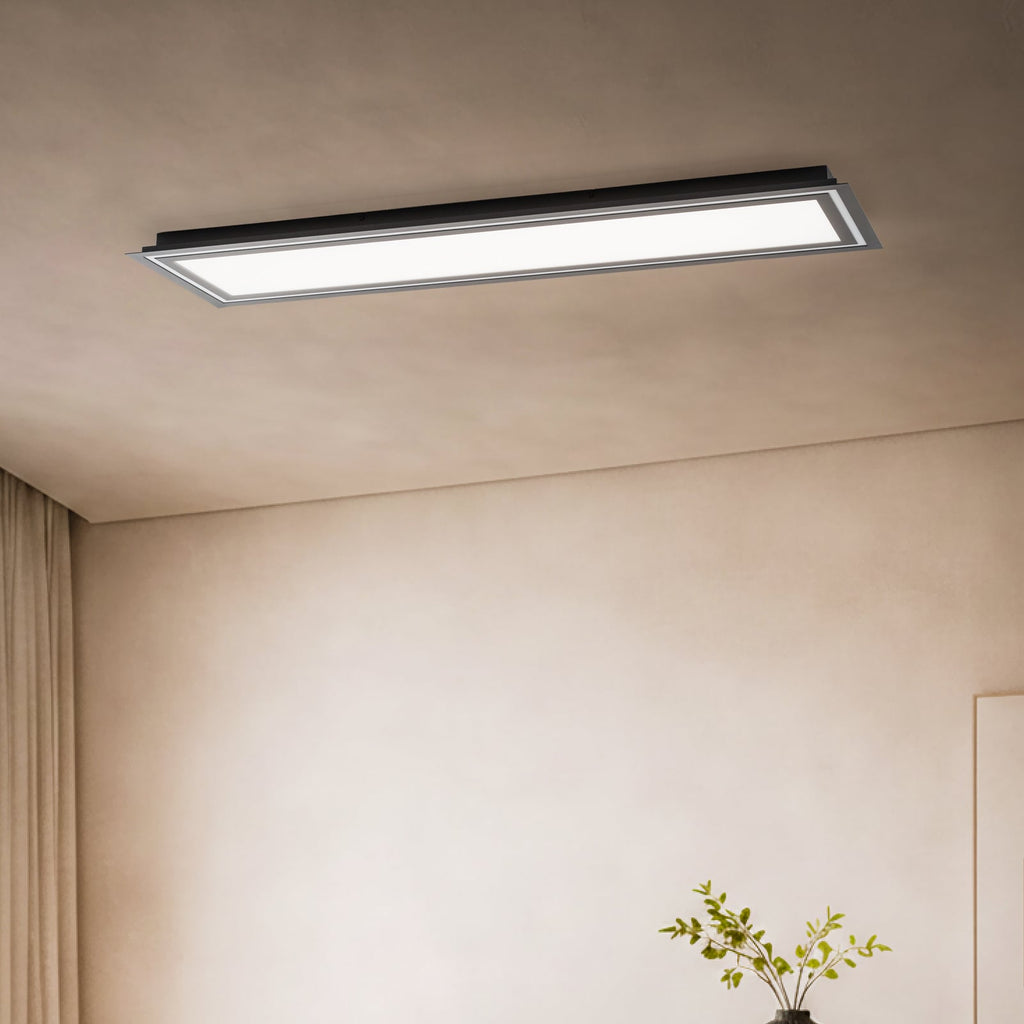 LED taklampe Leicy dimbar svart 124 cm RGB CCT fjernkontroll forfra