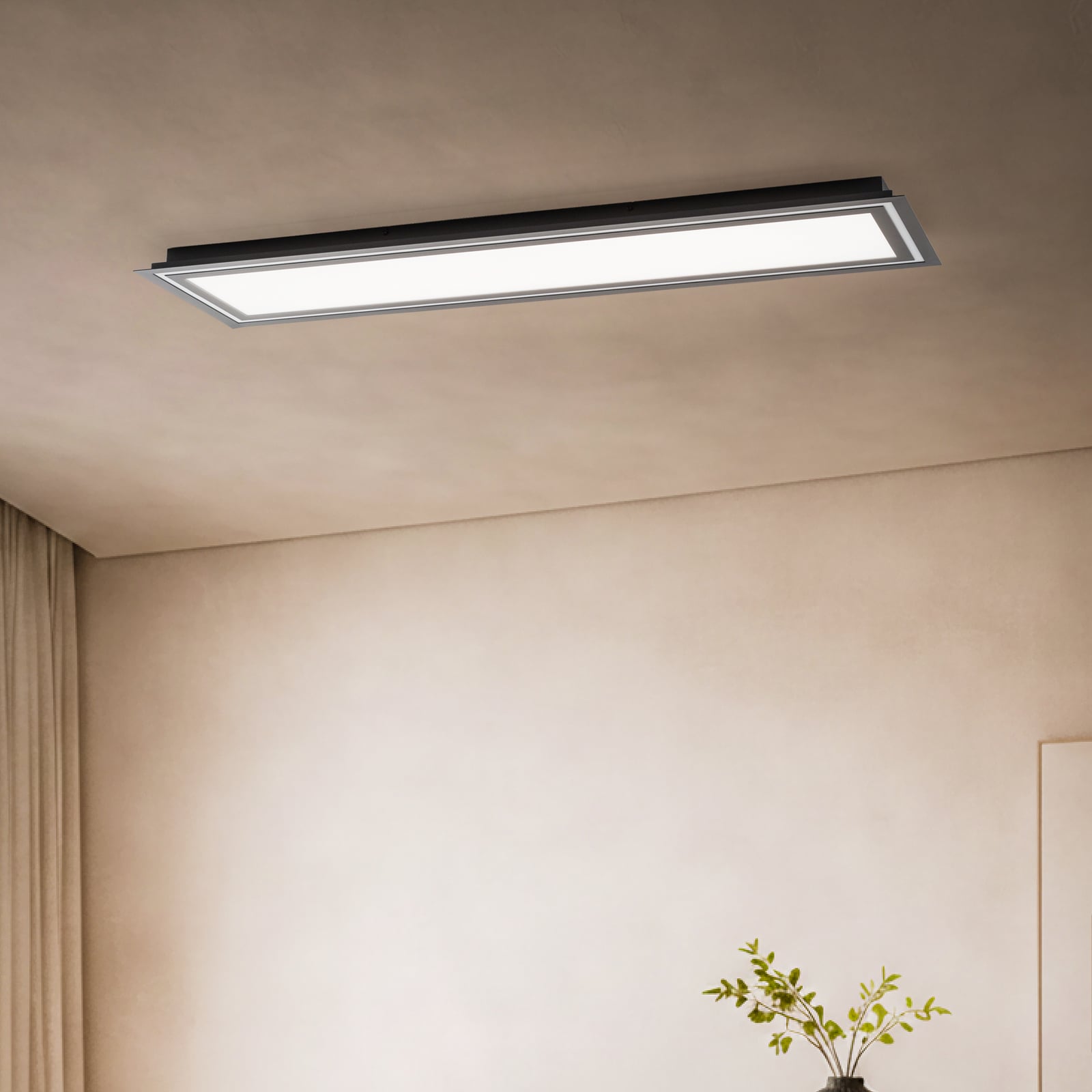 LED taklampe Leicy dimbar svart 124 cm RGB CCT fjernkontroll forfra