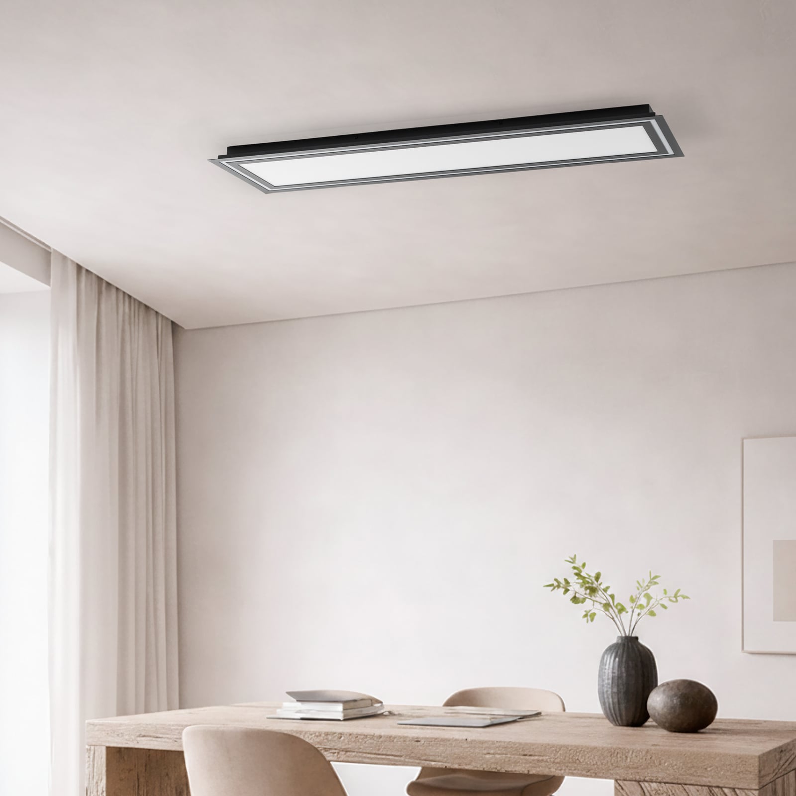 LED taklampe Leicy dimbar svart 124 cm RGB CCT fjernkontroll detalj