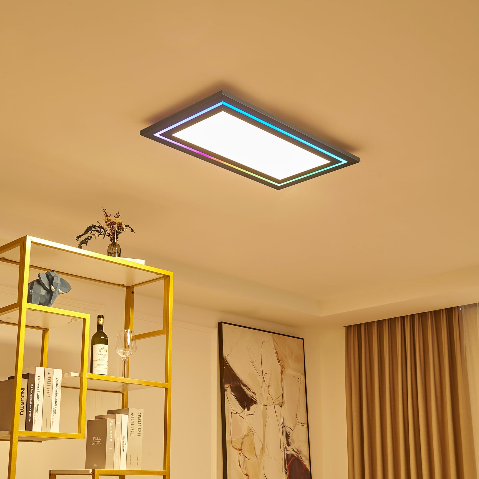 LED taklampe Leicy nikkel 80 cm bakside
