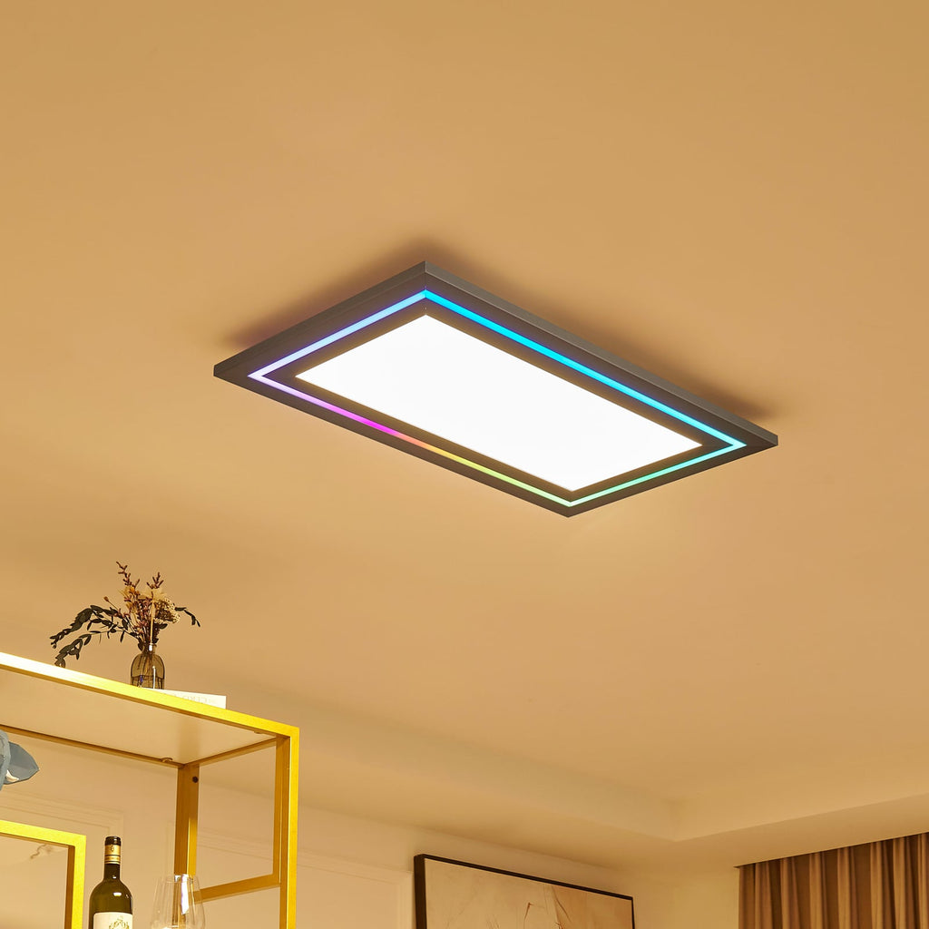 LED taklampe Leicy nikkel 80 cm forfra