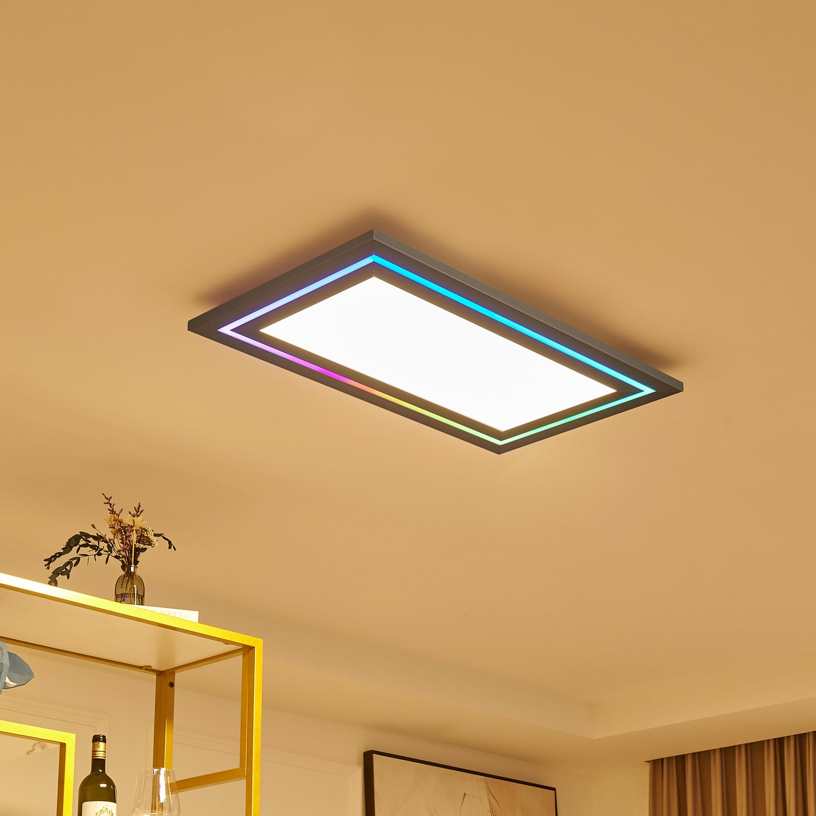 LED taklampe Leicy nikkel 80 cm forfra