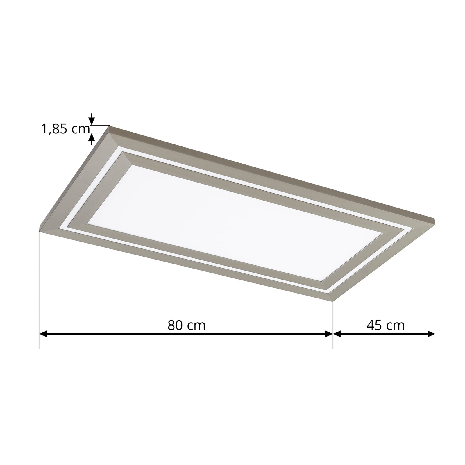 LED taklampe Leicy nikkel 80 cm nærbilde av material
