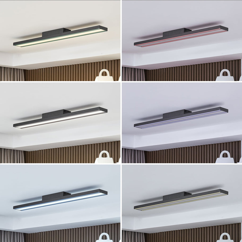 Detaljbilde av LED taklampe Leicy RGB CCT dimbar 100x10 cm svart