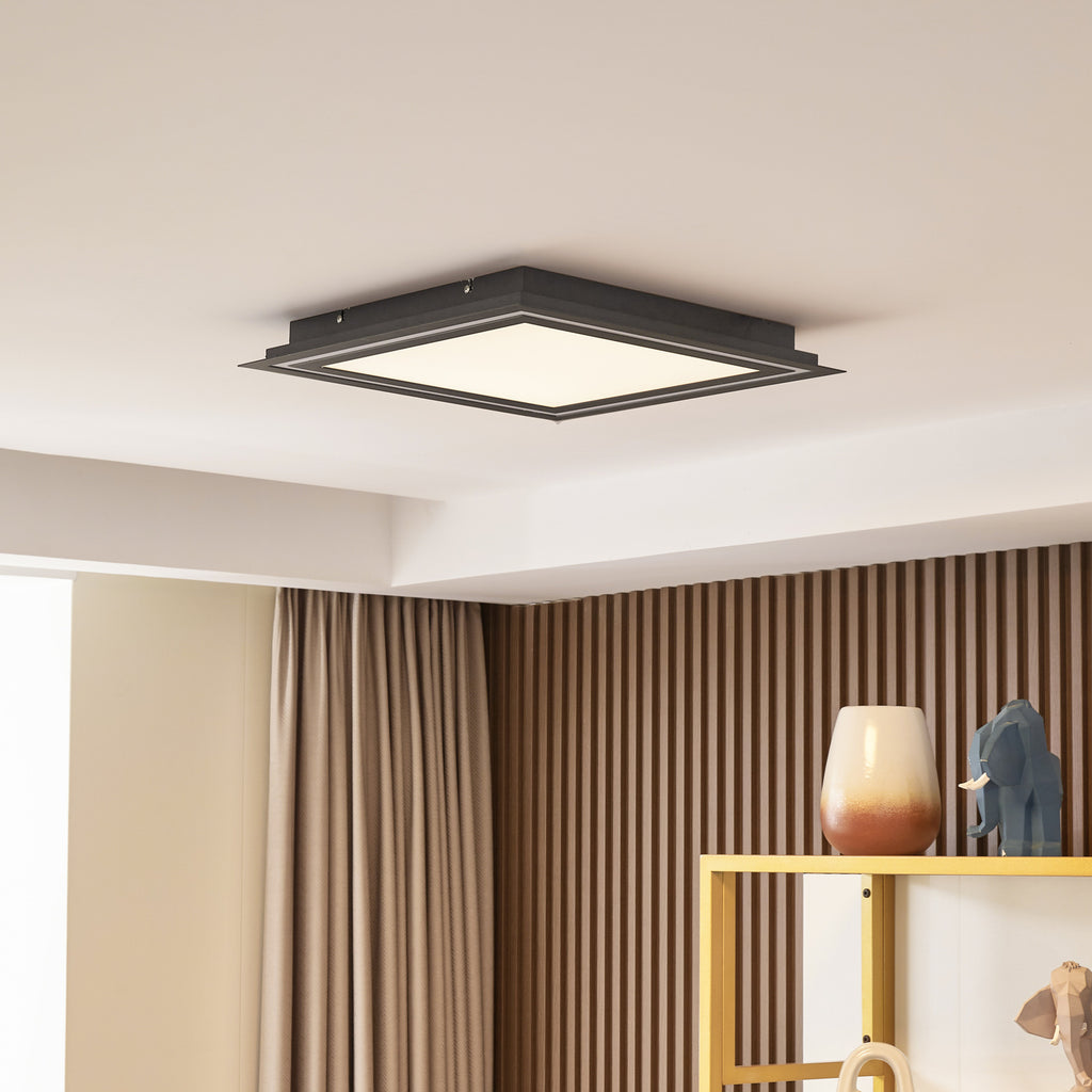 LED taklampe Leicy svart 44 cm RGB CCT dimbar forfra