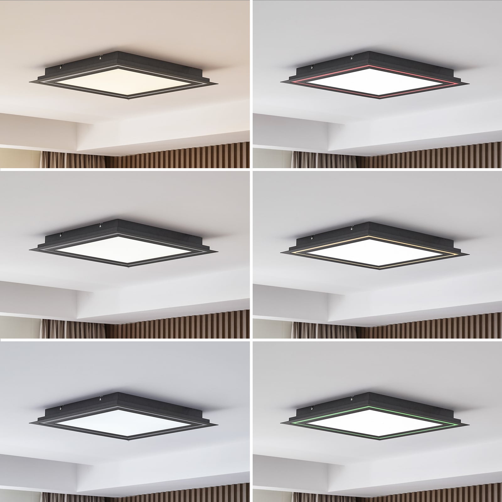 LED taklampe Leicy svart 44 cm RGB CCT dimbar med fjernkontroll - Lucande