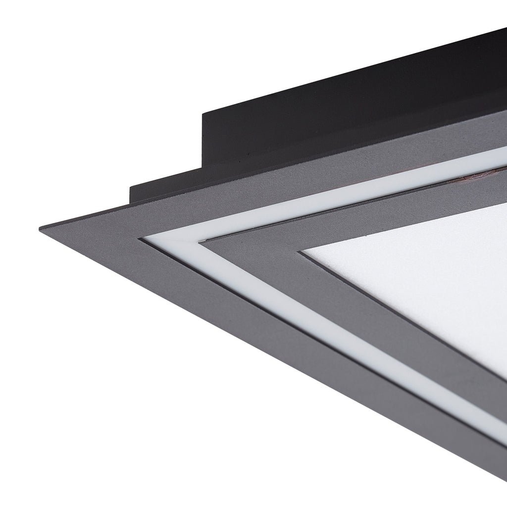 LED taklampe Leicy svart 44 cm RGB CCT dimbar med fjernkontroll - Lucande