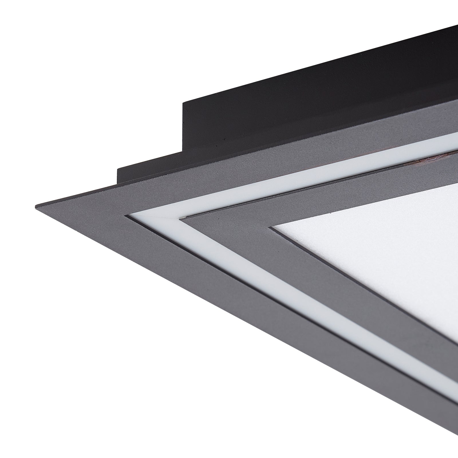 LED taklampe Leicy svart 44 cm RGB CCT dimbar med fjernkontroll - Lucande
