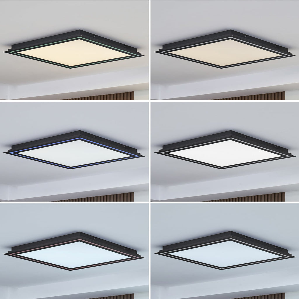 LED taklampe Leicy svart 64x64 cm RGB CCT fjernkontroll design
