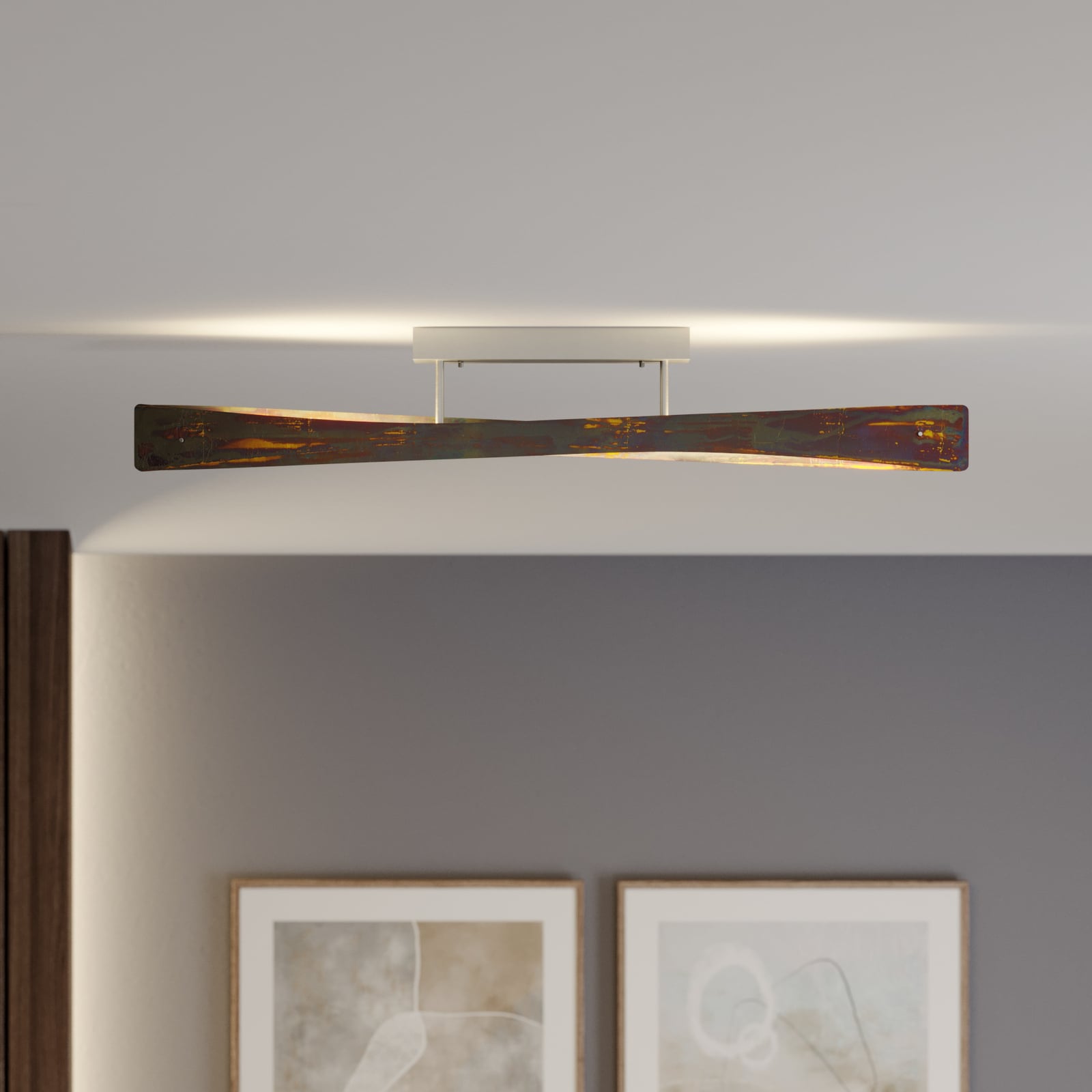 LED taklampe Lian gull oksidert 118 cm dimbar Quitani bakside