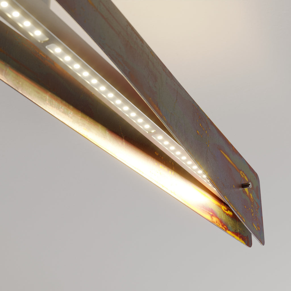 LED taklampe Lian gull oksidert 118 cm dimbar Quitani monteringsboks
