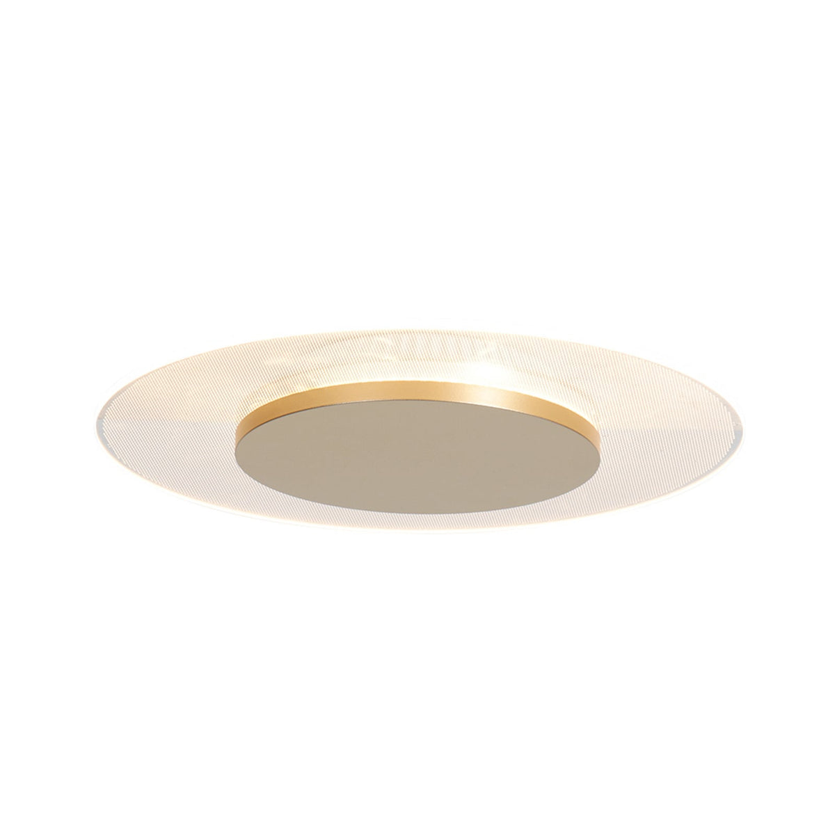 LED taklampe Lido dimbar gullfarget Ø28 cm montert