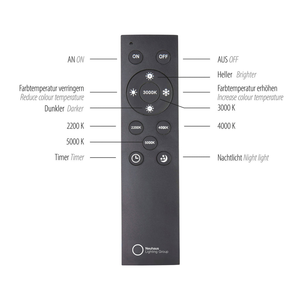 LED taklampe Lines Ø35 cm CCT dimbar med fjernkontroll - PURE installasjon