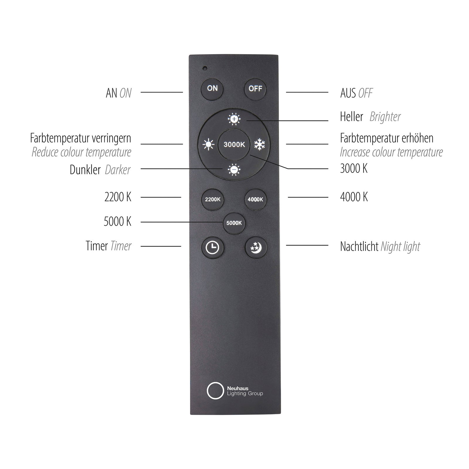 LED taklampe Lines Ø35 cm CCT dimbar med fjernkontroll - PURE installasjon