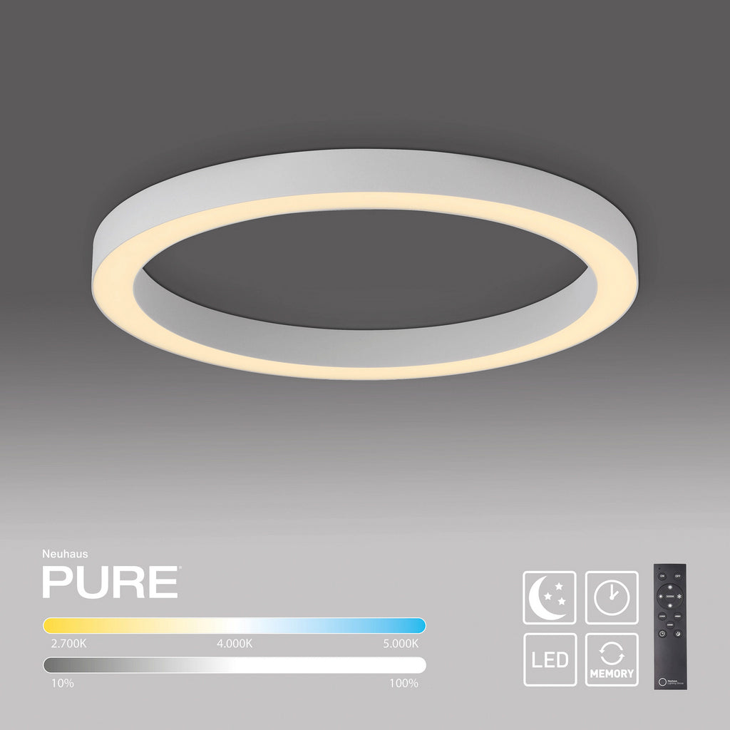LED taklampe Lines CCT dimbar Ø50 cm hvit fjernkontroll materialdetalj
