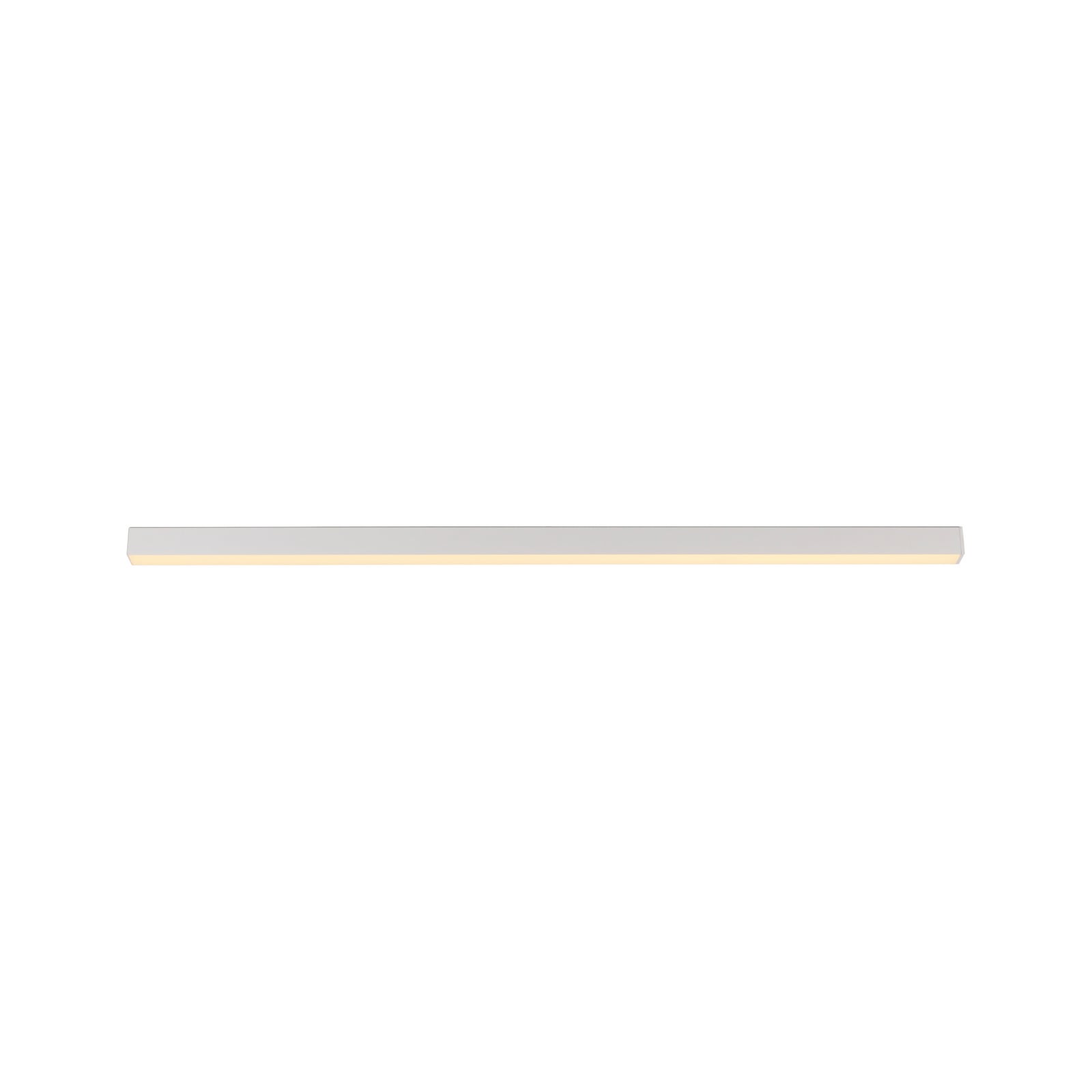 LED taklampe Lines dimbar 110 cm hvit CCT nærbilde av fjernkontroll