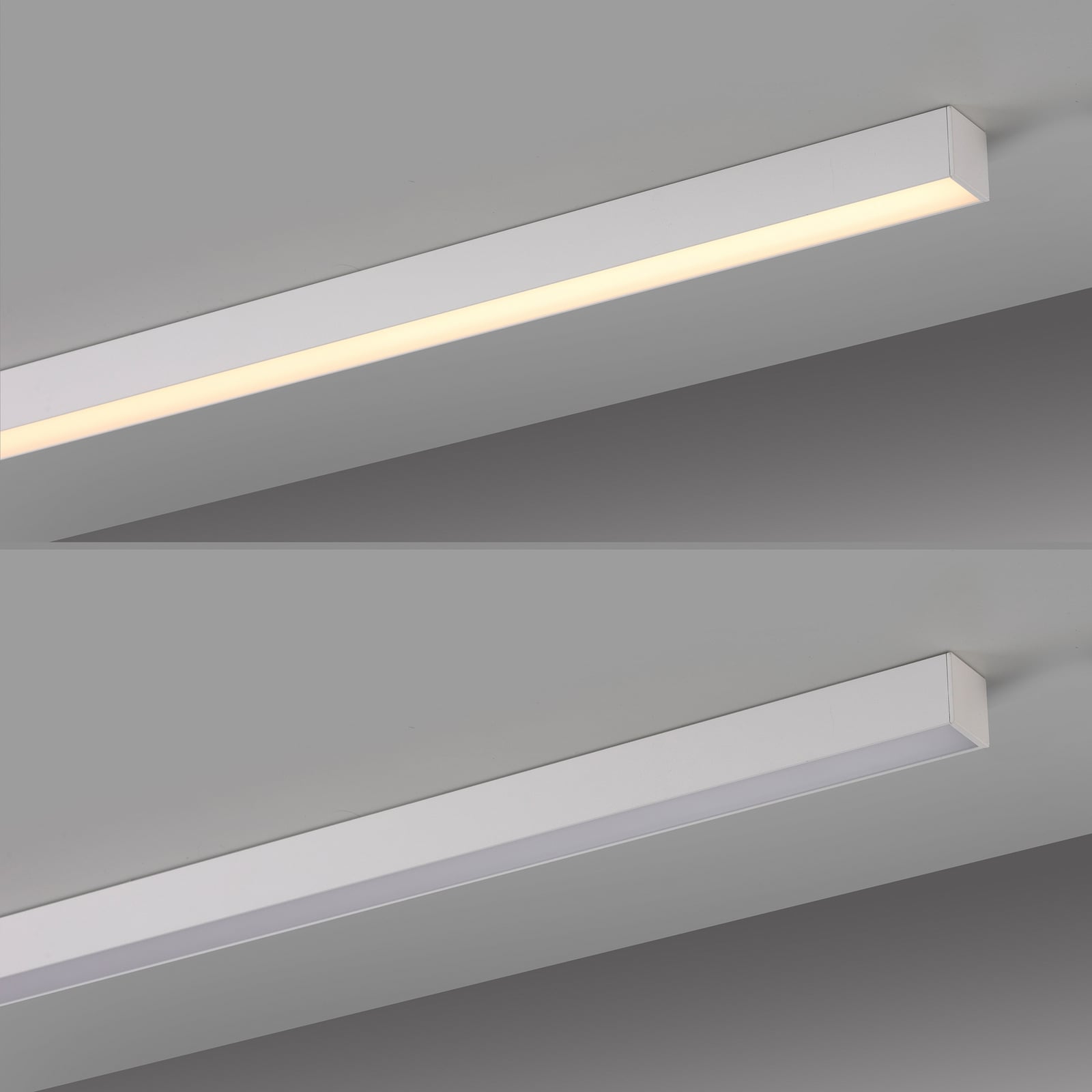 LED taklampe Lines dimbar 110 cm hvit CCT monteringsdetalj