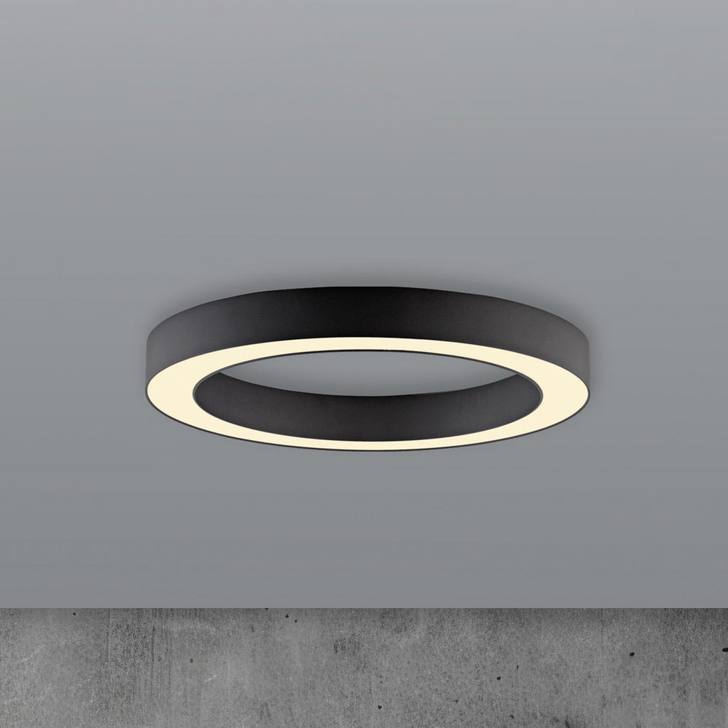 LED taklampe Lines dimbar CCT Ø35 cm grafitt med fjernkontroll forfra