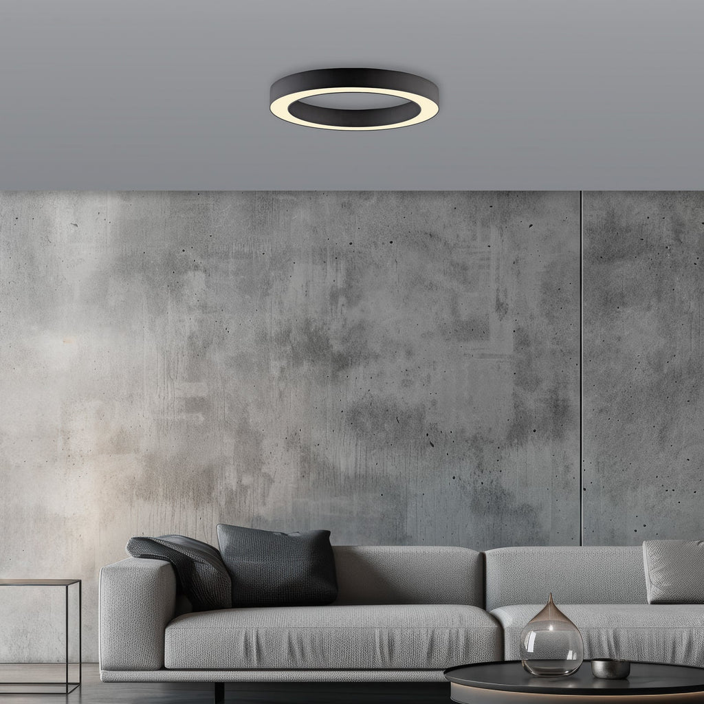LED taklampe Lines dimbar CCT Ø35 cm grafitt med fjernkontroll bakside